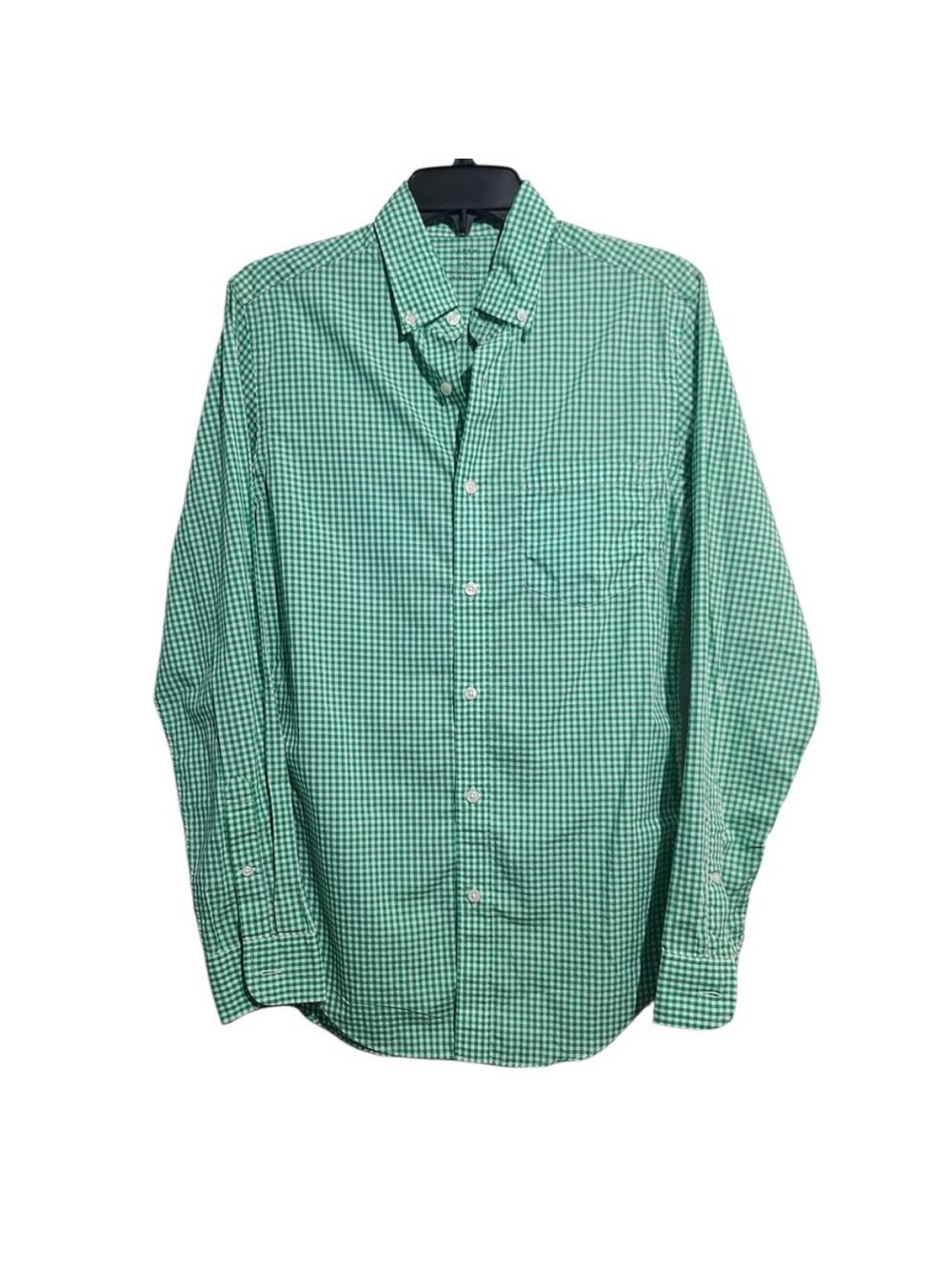 J. Crew Green Gingham Button-Down Shirt